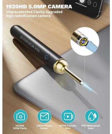 KAUGIC Ear Wax Removal Tool Camera - Premium 1080P HD Otoscope with 8 Pcs Ear Picker Set - Waterproof Earwax Remover for iPhone & Android - Ear Cleaner with Camera - Buy Online on GoSupps.com