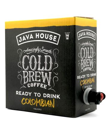 Java House Cold Brew Coffee On Tap, (128 Fluid Ounce Box) Not a Concentrate, No Sugar, Ready to Drink Liquid (Colombian Roast) Colombian Roast 128 Fl Oz (Pack of 1)