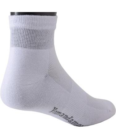 Yomandamor Men's 6 Pairs Non-Binding Ankle Diabetic Socks - Thin Cotton Breathable Size 10-13 White - Comfortable Fit for Sensitive Feet - Buy Online on GoSupps.com