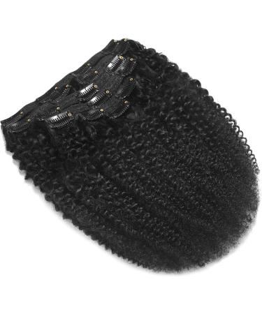 GIVLOVE Kinky Curly Clip in afro Hair Extensions Clip Ins Brazilian Remy Human Hair for Black Women Natural Color 7pieces (1b# 120g) (1b 14inch) 14inch 1b - Buy Online on GoSupps.com
