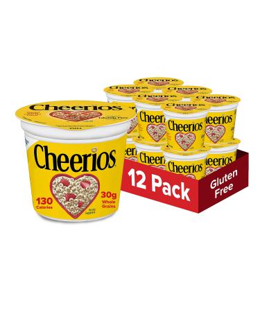 Original Cheerios Heart Healthy Cereal in a Cup, Gluten Free Cereal with Whole Grain Oats, Single Serve Cereal Cups, 1.3 oz (Pack of 12) Cheerios 1.3 Ounce (Pack of 12)