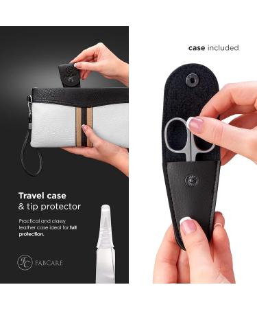 Fabcare Professional Nail Scissors with Case & Ebook | Extra Sharp Micro-Teeth Design for Finger & Toe Nails | Left-Hand Friendly - N-005 - Buy Online on GoSupps.com