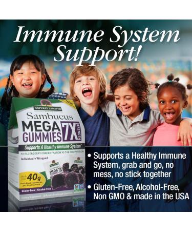 Nature's Answer Sambucus Mega Gummies 7x - 30 Count - Immune Support & Antioxidant Boost - Buy Online on GoSupps.com
