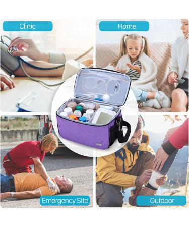 YARWO Purple Medicine Organizer for Pill Bottles and First Aid Kits - Small Storage Bag for Emergency Medical Supplies - Ideal for Family, Office, Car, Travel, Outdoor Activities - Buy Online on GoSupps.com