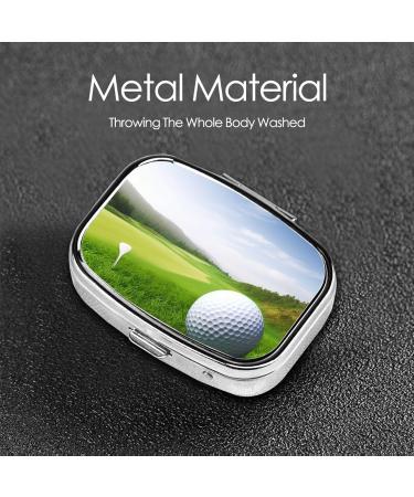 Golf Sport Printed Square Pill Box | Portable Traveling Medicine Organizer for Easy Health Management - Buy Online on GoSupps.com