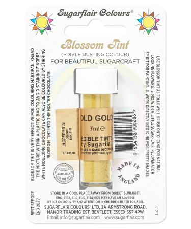 Sugarflair Old Gold Blossom Tint Food Colouring and Dusting Powder Matt Finish Brush On or Mix with Rejuvenator Spirit to Create a One of A Kind Cake - 7ml - Buy Online on GoSupps.com