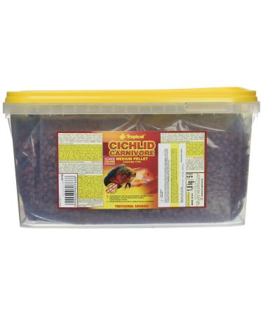 Cichlid Carnivore Medium Pellet 5L / 1.8kg - Color Enhancing Food for Large and Medium Sized Carnivorous Cichlids