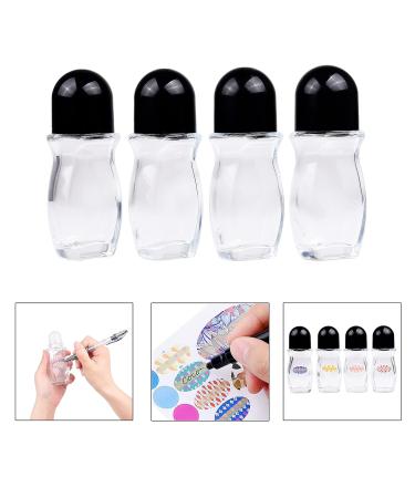 4-Pack Refillable Glass Roll-On Deodorant Bottles (1.7 Oz) with Stickers - Twist Cap for Homemade Natural Deodorant - Sunscreen, Moisturizer - Empty - Buy Online on GoSupps.com