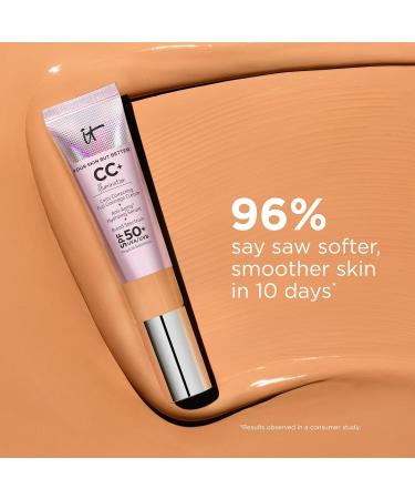IT Cosmetics CC+ Cream Illumination with SPF 50+ Radiant Full Coverage Foundation (Tan - 1.08 fl oz) & Bye Bye Undereye Concealer Anti-Aging Makeup (33.5 Tan Natural - 0.4 fl oz) - Buy Online on GoSupps.com