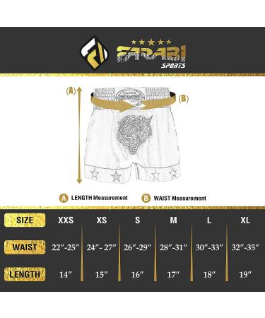 Muay Thai Kick Boxing Training Shorts - Satin Black Gold Tiger Embroidery, X-Small - Buy Online on GoSupps.com