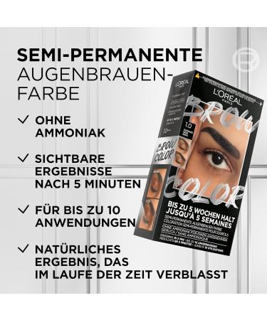 L'Or al Paris Ammonia-Free Eyebrow Color - Radiant Black 10 Applications | Perfectly Maintained Brows Worldwide - Buy Online on GoSupps.com