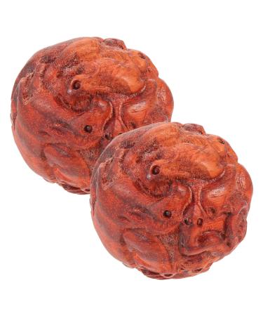 Gleavi 1 pair of wooden balls Hand massage devices Small health balls Small hand rolling balls Hand training balls Portable massage balls health ball toys outside fitness little ball