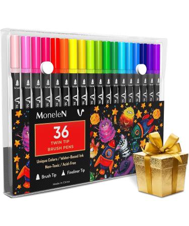 36 Dual Brush Coloring Markers Set for Adults Kids - Fine Tip Art Colored Pens for Coloring Books, Bullet Journaling, Drawing - Double Sided Color Marker Pen for School, Office, Sketching - Buy Online on GoSupps.com
