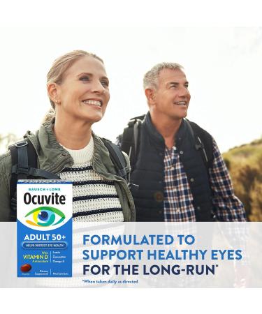 Ocuvite 50+ Eye Vitamin & Mineral Supplement Multivitamin for Vision & Ocular Health with Omega-3 Zinc Vitamins C & E Lutein & Zeaxanthin Zinc Supplements for Women and Men 50 Softgels - 12 Pack - Buy Online on GoSupps.com