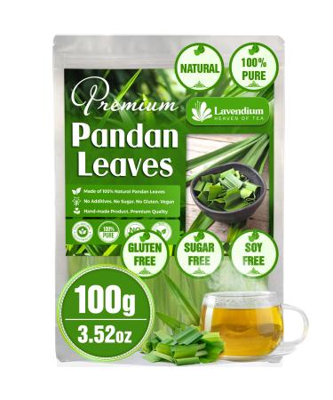 Lavendium Premium 100g (3.52oz) Pandan Leaves 100% Natural & Pure from Dried Pandan Leaves Pandan Leaf Tea No Additives No Caffeine Vegan. CA