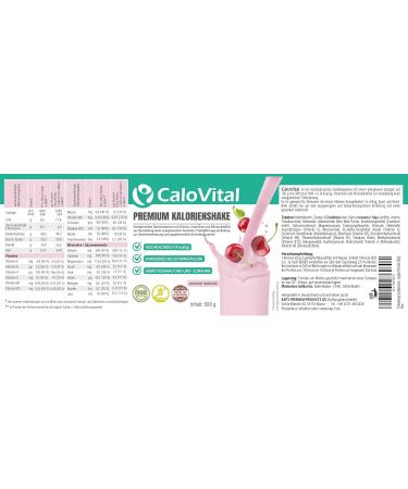 High calorie drink nutrition for weight gain carbohydrates & proteins as a calorie shake high dose with many vitamins CaloVital premium quality from Germany yogurt cherries 500 g - Buy Online on GoSupps.com