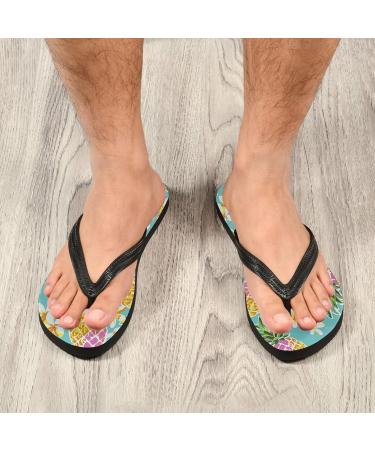 Mnsruu Cute Pineapple Print Flip Flops - XL Comfortable Home Hotel Spa & Travel Sandals for Men & Women - Buy Online on GoSupps.com
