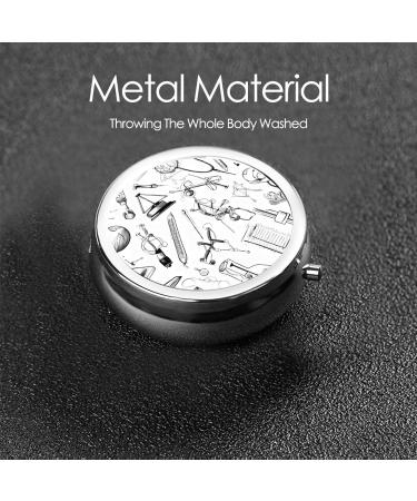 Round Pill Box - 3 Compartment Mini Decorative Pocket Organizer for Travel | Portable Medicine Tablet & Vitamin Holder - Buy Online on GoSupps.com