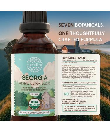 HerbEra Georgia Herbal Detox Blend - USDA Organic Extract Made in USA | Immune & Liver Support Liquid Drops | Ashwagandha Dandelion Root Licorice Milk Thistle Turmeric | 2 fl oz - Buy Online on GoSupps.com