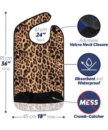 Classic BIB Designs Essl tchen for Adults | Washable & Reusable Clothing Protection for Men & Women | Stylish Leopard Pattern - Buy Online on GoSupps.com