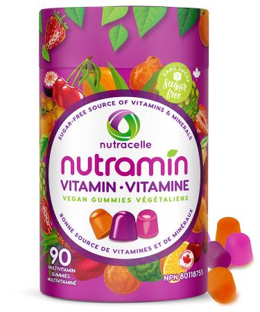 NUTRACELLE NUTRAMIN Daily Vegan Keto Multivitamin Gummies Vitamin C D2 and Zinc for Immunity Plant-Based Sugar-Free Nut-Free Gluten-Free Vitamin A B B6 B12 & More 90 Count 45 Day Supply