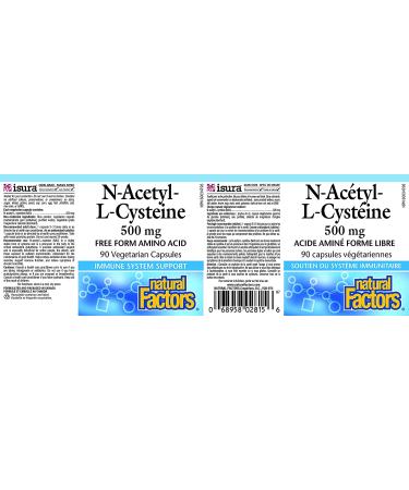 Natural Factors N-Acetyl-L-Cysteine 500mg | Antioxidant Support for Pollution Defense | 90 Capsules - Buy Online on GoSupps.com