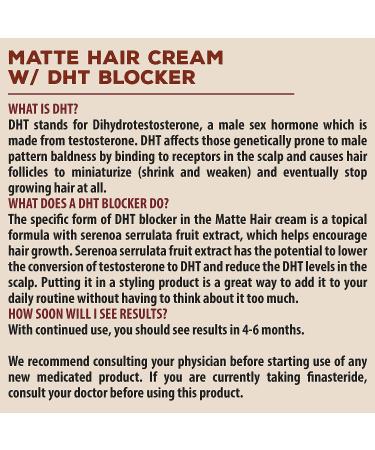 Suavecito Pomade Matte Hair Cream with DHT Blocker - Styling for Thinning Hair, Low Shine Light Hold for Hair Regrowth & Volume - Buy Online on GoSupps.com