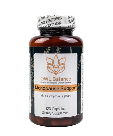 OWLBalance - Menopause Support for Women - Menopause + Perimenopause Relief for Hot Flashes Low Energy Hormone Support - 120 Herbal Capsules