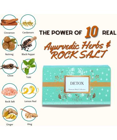 Vertus Tea DETOX 25 Teabags | 10 Real Ayurvedic Herbs and Rock Salt | Zingy Spicy Taste | Improves Digestion | Kangra Tea - Buy Online on GoSupps.com