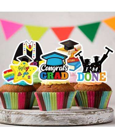 JarThenaAMCS 32Pcs Kindergarten Graduation Cupcake Toppers Class of 2024 Congrats Grad Cupcake Picks for Preschool Primary School Graduate Party Supplies 8 Designs - Buy Online on GoSupps.com