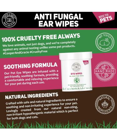 Dog Eye Wipes | Tear Stain Remover For Dogs Eyes | Remove Dog Eye Crust & Eye Discharge | Biodegradable Pre-soaked Textured | Safe & Easy Cleaning For Dogs & Cats | Pack Of 100 - Buy Online on GoSupps.com