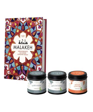 Rimoco gift set "Malakeh" - Set contents: Malakeh cookbook cardamom ground cumin 50g organic kofte spice 70g Set: "Malakeh"