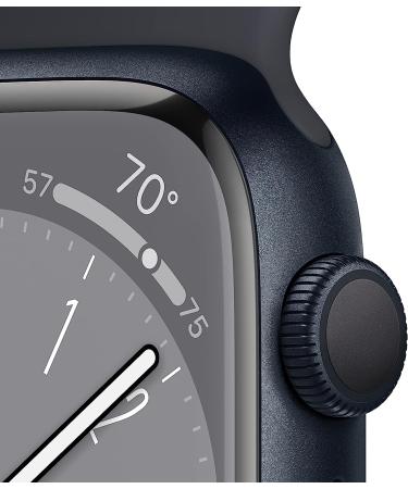 Apple Watch Series 8 GPS 45mm Smart Watch Midnight Aluminum Case Midnight Sport Band - S/M - Fitness Tracker, Blood Oxygen, ECG, Always-On Retina Display, Water Resistant - Buy Online on GoSupps.com