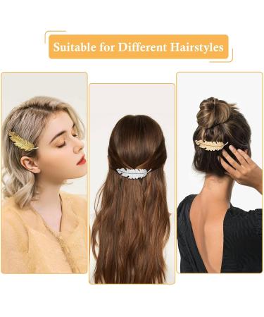 MELLIEX 4-Piece Vintage Leaf Feather Hair Clips - Elegant Hair Accessories for Weddings & Parties | Perfect Gift for Girls - Buy Online on GoSupps.com