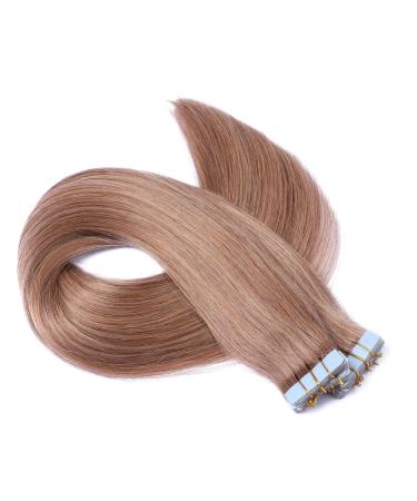 Tape in - on hair extensions - # 12 - light brown - 40cm - 30 bricks 4cm wide / 2.5g - 100% remy real hair hair extension / extension with adhesive tape Tresse by Novon Hair Extentions