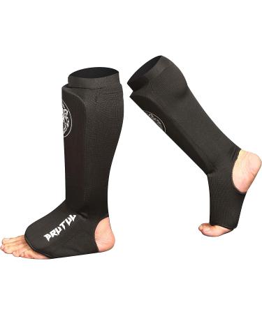 Brutul Cloth Shin & Instep Guards | Training Sparring Shin Pads | MMA, Muay Thai, Karate | Washable | Black - Large/X-Large - Buy Online on GoSupps.com