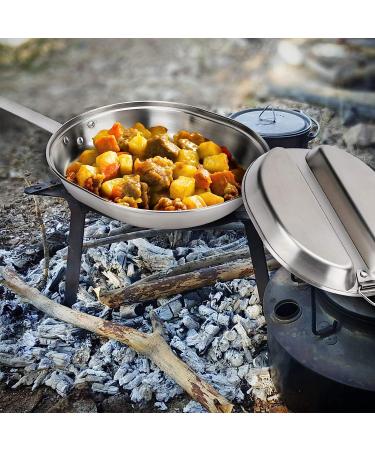 Stainless Steel Camping Cookware Lunch Box Set - Outdoor Mess Kit for Camping, Hiking, Picnic, BBQ & Beach - Buy Online on GoSupps.com