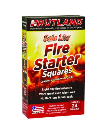 Rutland Products Safe Lite Fire Starter Squares, 24 squares - 50C 24 Count