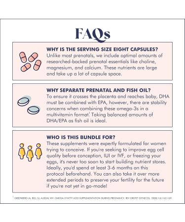 FullWell Fertility Trio | Prenatal Vitamin + DHA & Fertility Booster | Choline Folate Omega 3 Coq10 NAC 26+ Vital Nutrients | Dietitian-formulated Non-GMO 3rd Party Tested 30 Servings - Buy Online on GoSupps.com