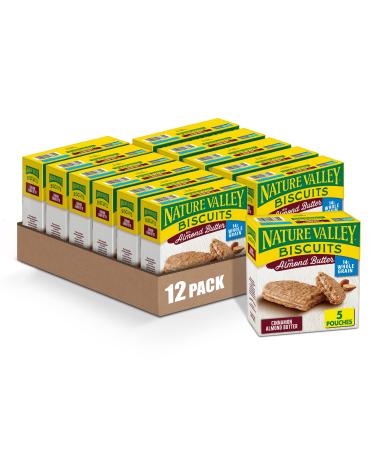 Nature Valley Biscuit Sandwiches, Almond Butter, 1.35 oz, 5 ct (Pack of 12) Cinnamon Almond Butter