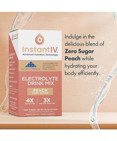 Electrolytes Powder - 3X Electrolytes, Zero Sugar with Vitamin C, B3, B6, Electrolytes Powder Packets for Hydration, Recovery & Immunity, Vegan & Gluten Free | Peach - 12 Packets - Buy Online on GoSupps.com