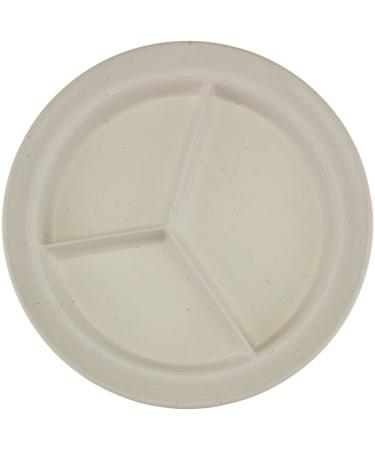 Sammons Preston Compartment Dish, Light Grey Fleck, Durable Polyester Dishes Separate Food Into 3 Sections, 8.75" Diameter, .75" High Sides & .75" Rim for Scooping, Nonskid Base, Adaptive Dining Aid