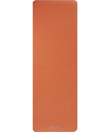 Gaiam Essentials Thick Yoga Mat 72 Fitness & Exercise Mat + Carrier Strap | 24 x 2/5 Orange - Buy Online on GoSupps.com