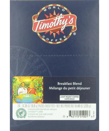 Timothy's World Breakfast Blend Coffee K-Cups for Keurig Brewers 96 Count