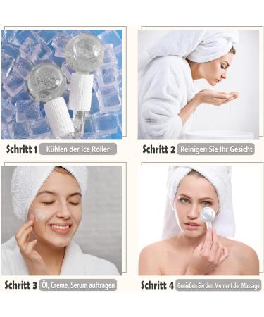 Facial Ice Globes - 2-Piece Cold Massage Tools for Tightening Skin Reducing Swelling & Dark Circles | Improve Blood Circulation (White) - Buy Online on GoSupps.com