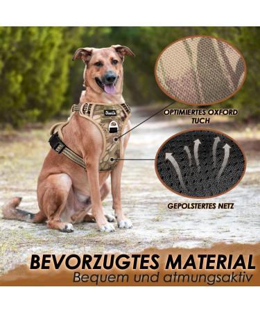 Buy Eyin Adjustable Dog Harness for Large Dogs - Camouflage Reflective Padded with Handle for Training (L: Neck 42-60cm Chest 47-86cm) - International Shipping - Buy Online on GoSupps.com