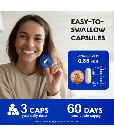 Magnesium Supplement - 5 in 1 Complex | Glycinate | Citrate | Malate | Taurate | Oxide - Made in USA - Stress Muscle & Heart Support - Vegan Natural Non-GMO - 180 Capsules 2 Month Supply 180 Count (Pack of 1) - Buy Online on GoSupps.com