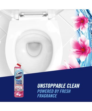 Domestos Power Fresh Floral Fresh Toilet Gel eliminates 99.99% of germs* limescale remover 6x 750 ml Floral 750 ml (Pack of 6) - Buy Online on GoSupps.com