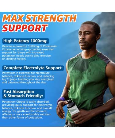 Potassium Citrate 1000mg Gummies, Potassium Magnesium Supplement + Calcium, Zinc, Sodium, Vitamin B6, B12, Support Leg Cramps, Electrolyte Balance, Body Performance, Energy Boost, Sugar Free, 120 Cts 60 Count (Pack of 2) - Buy Online on GoSupps.com
