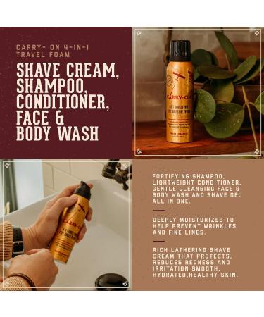 18.21 Man Made Carry On 4-in-1 Travel Foam Shampoo Conditioner Wash & Shave Carry-On Friendly 3.4 fl. oz Sweet Tobacco - Buy Online on GoSupps.com